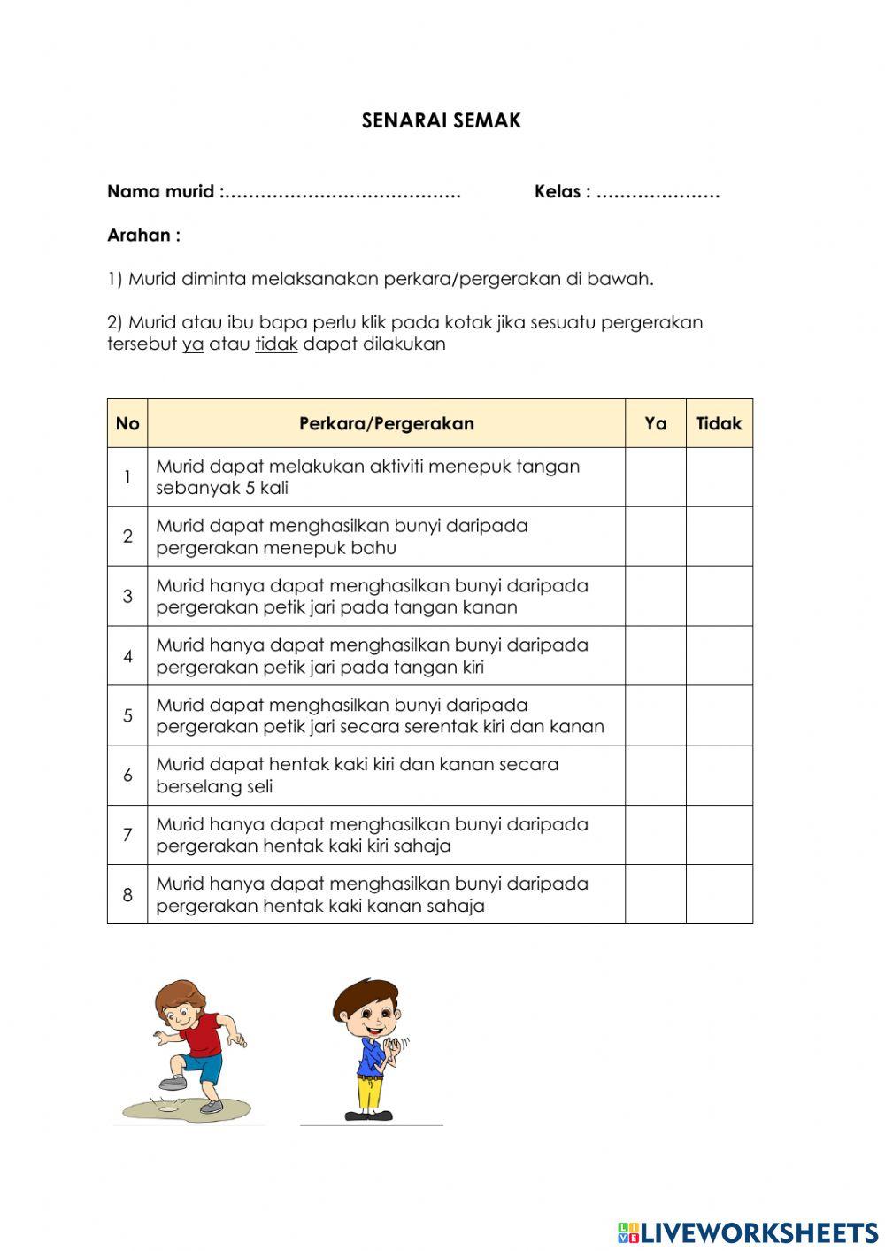 Senarai Semak Perkusi Badan