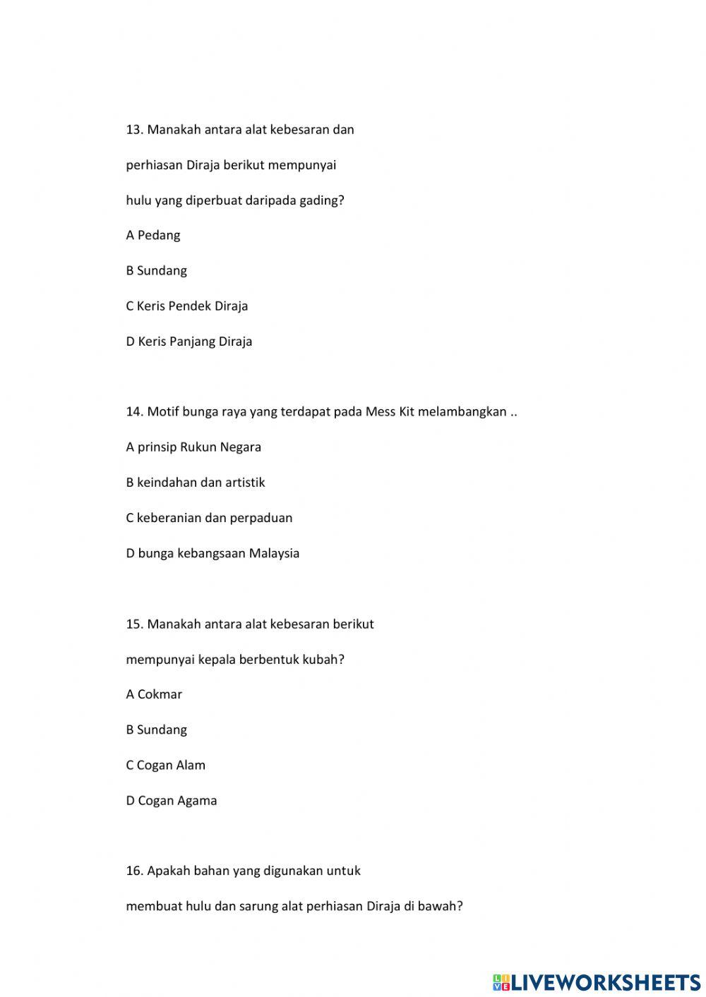Soalan psv objektif ting 4