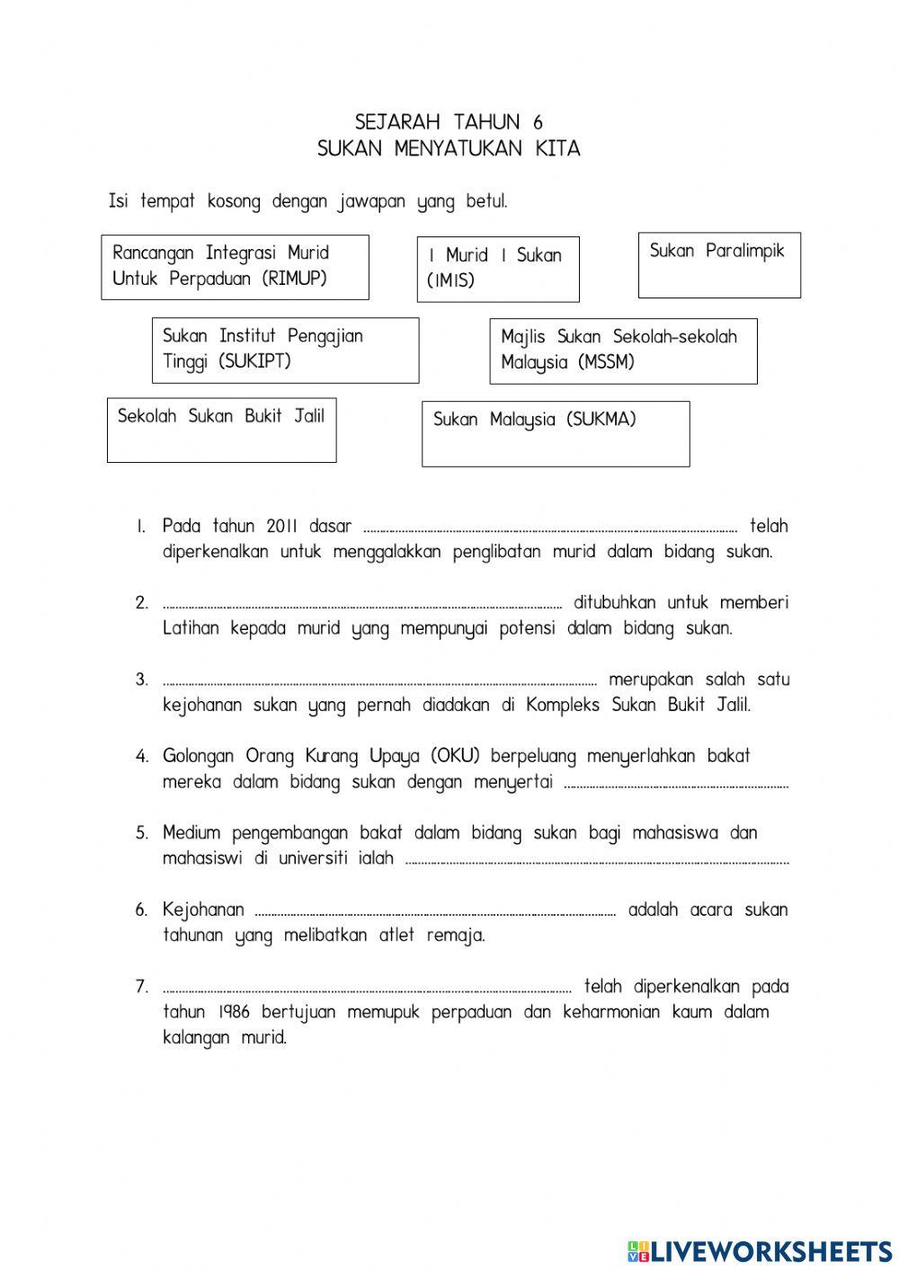 Sukan menyatukan kita
