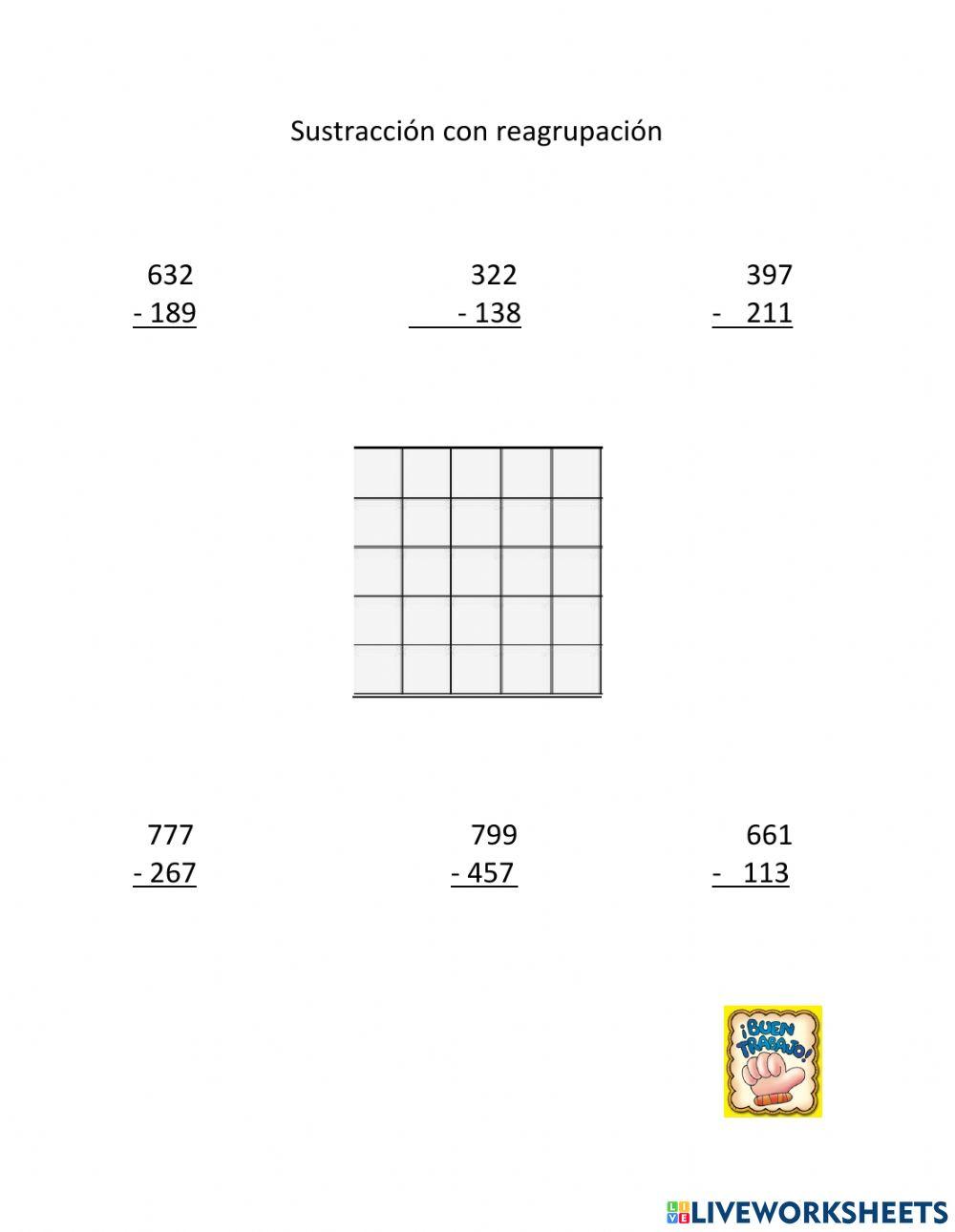 Sustracción con reagrupación