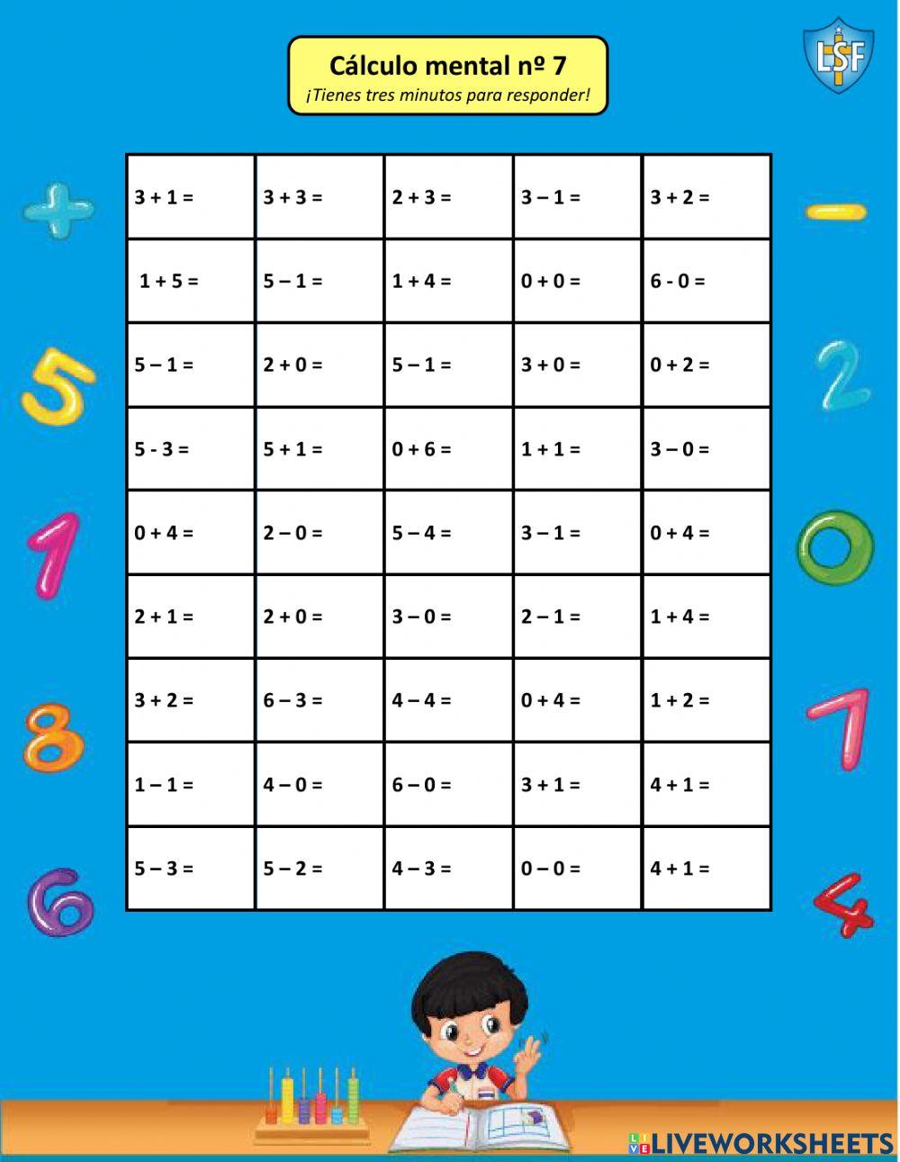 Calculo mental nº 7