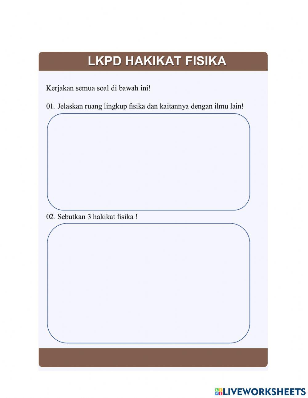 Lkpd Hakikat Fisika