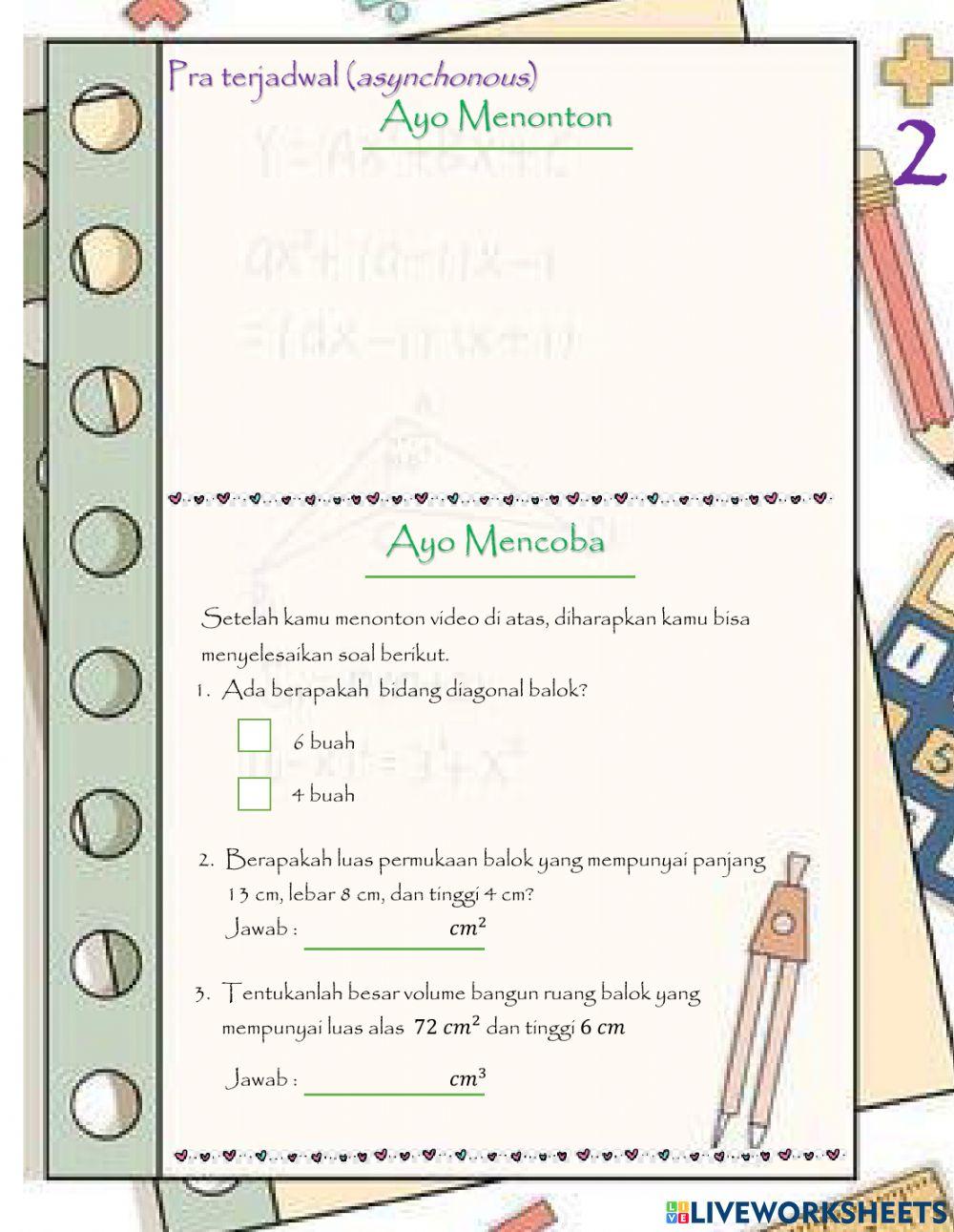 Bangun Ruang Sisi Datar-Balok