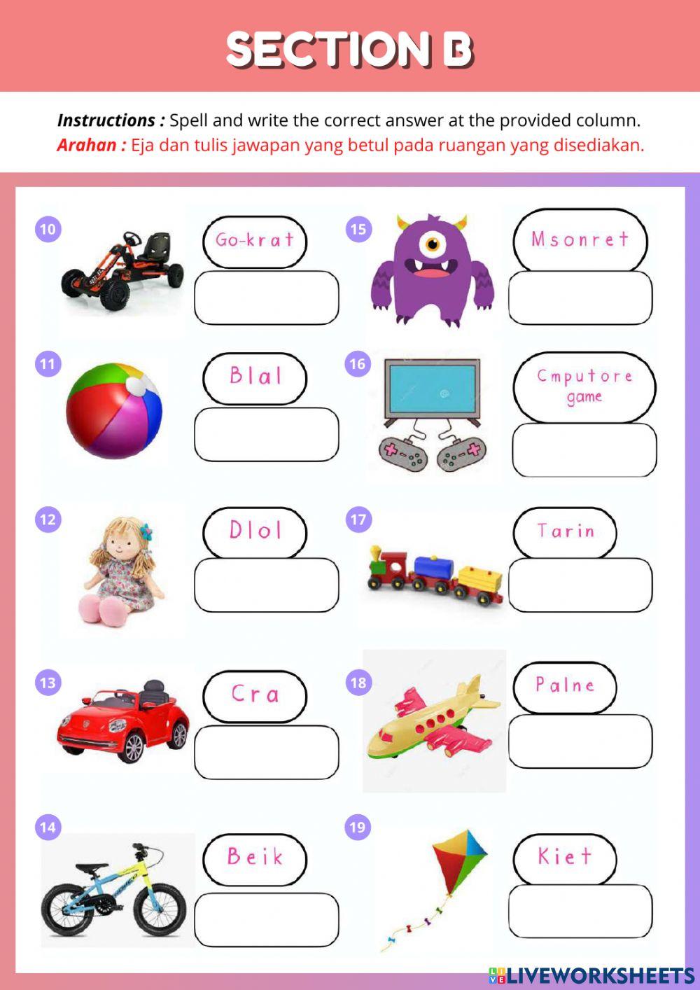 Ujian Penilaian Pertengahan Tahun (English Year 1)