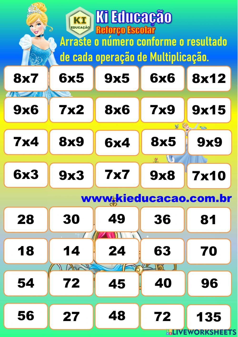 Multiplicação - Arraste 4º ano Fem