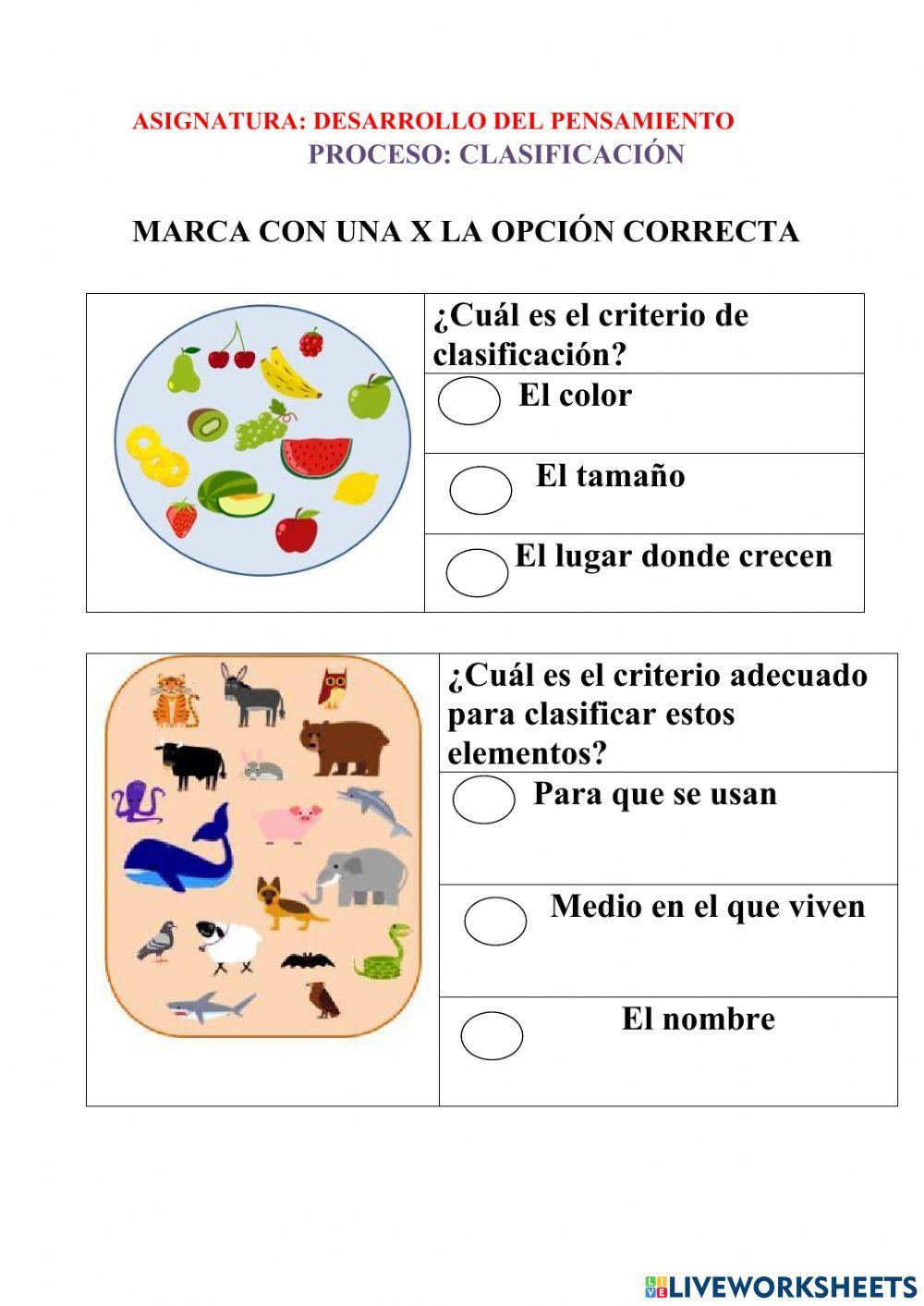 Criterio de clasificación
