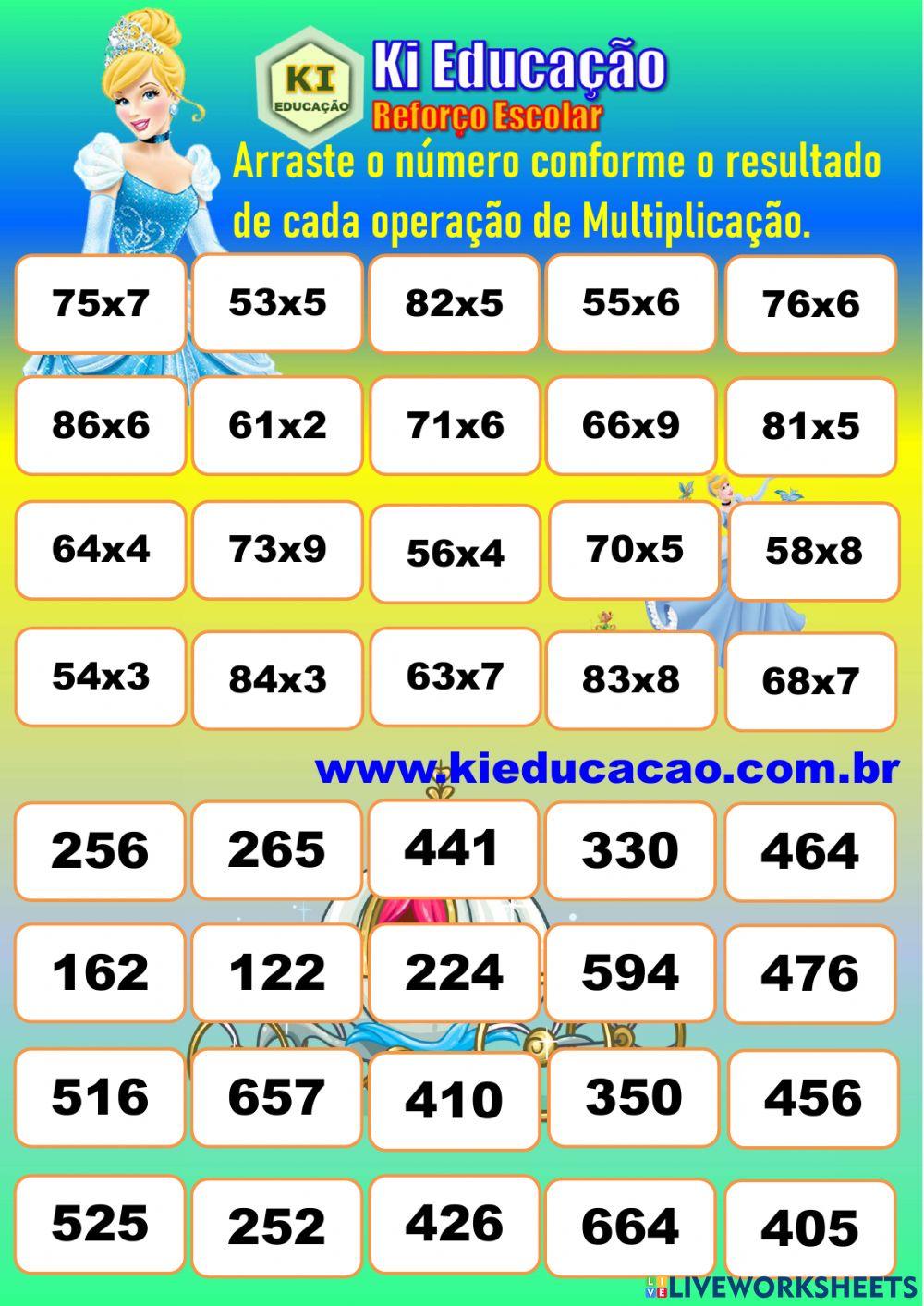 Multiplicação - Arraste 5º ano Fem