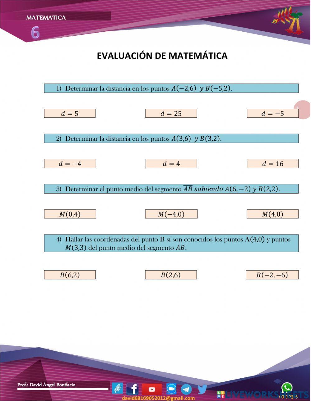 Distancia entre dos puntos y punto medio