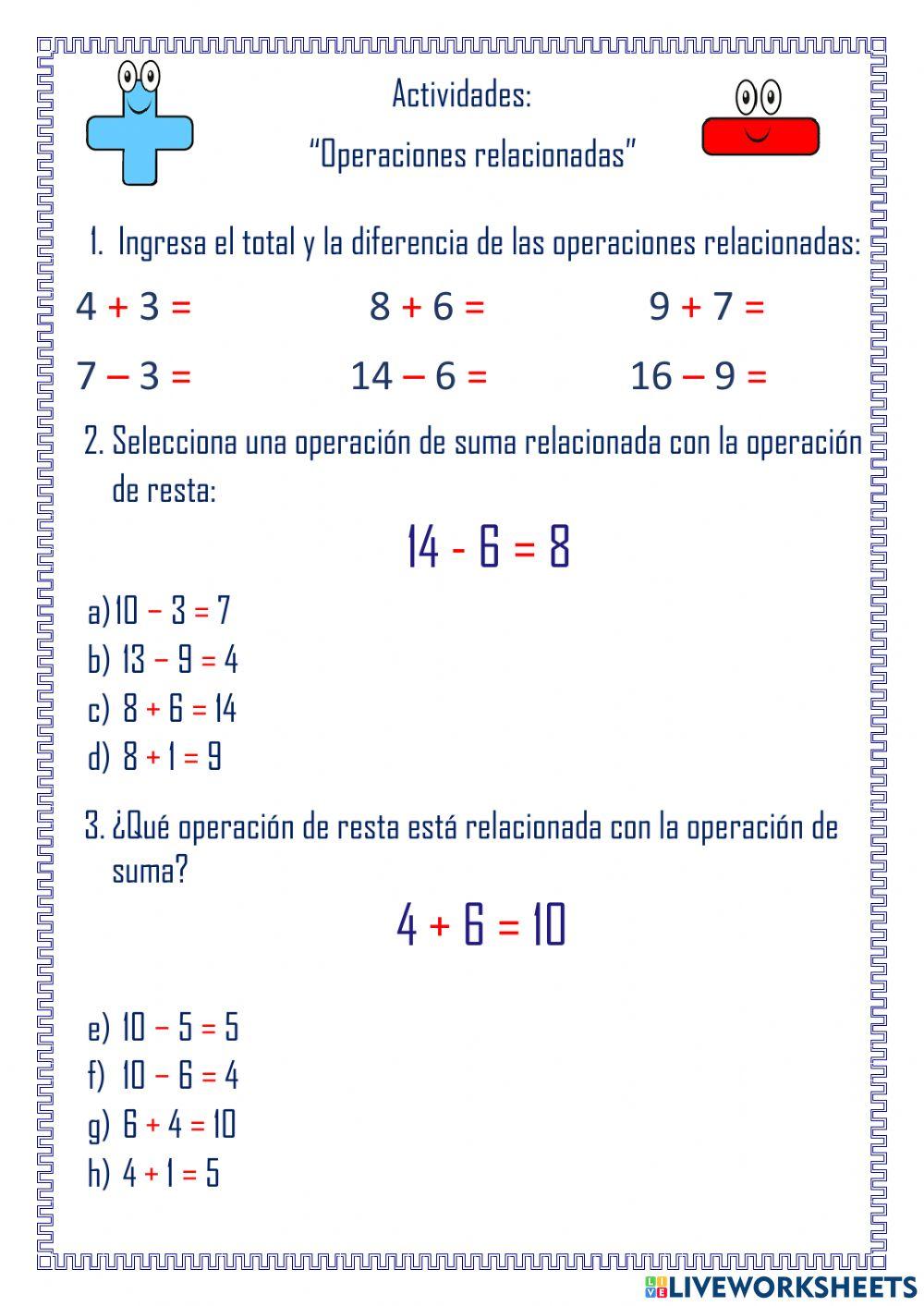 Operaciones relacionadas