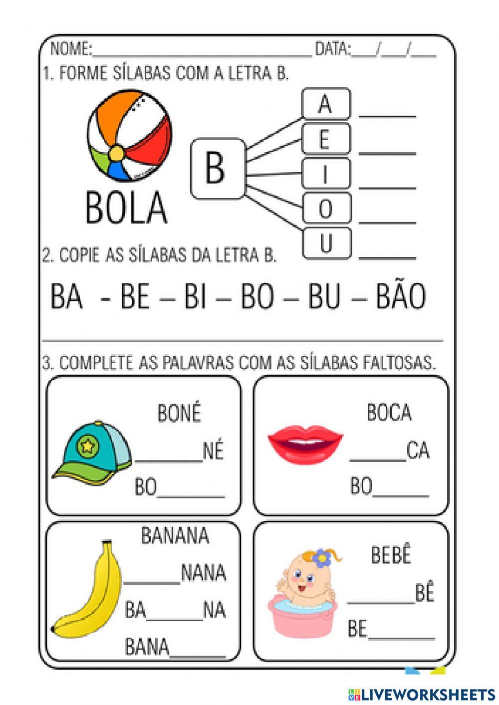 Atividades com sílabas