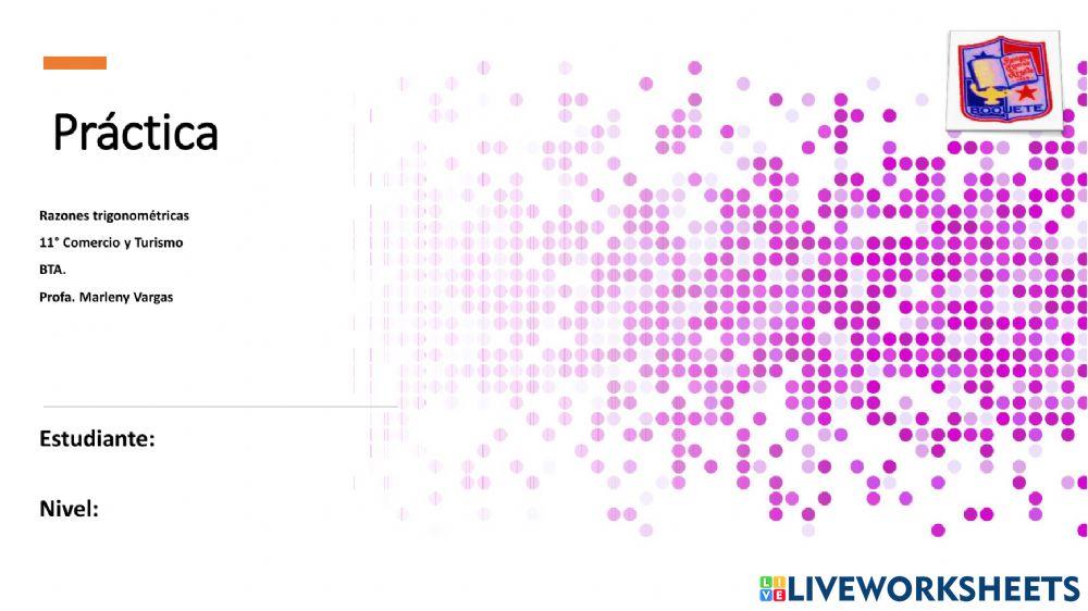 Práctica Razones trigonométricas principales