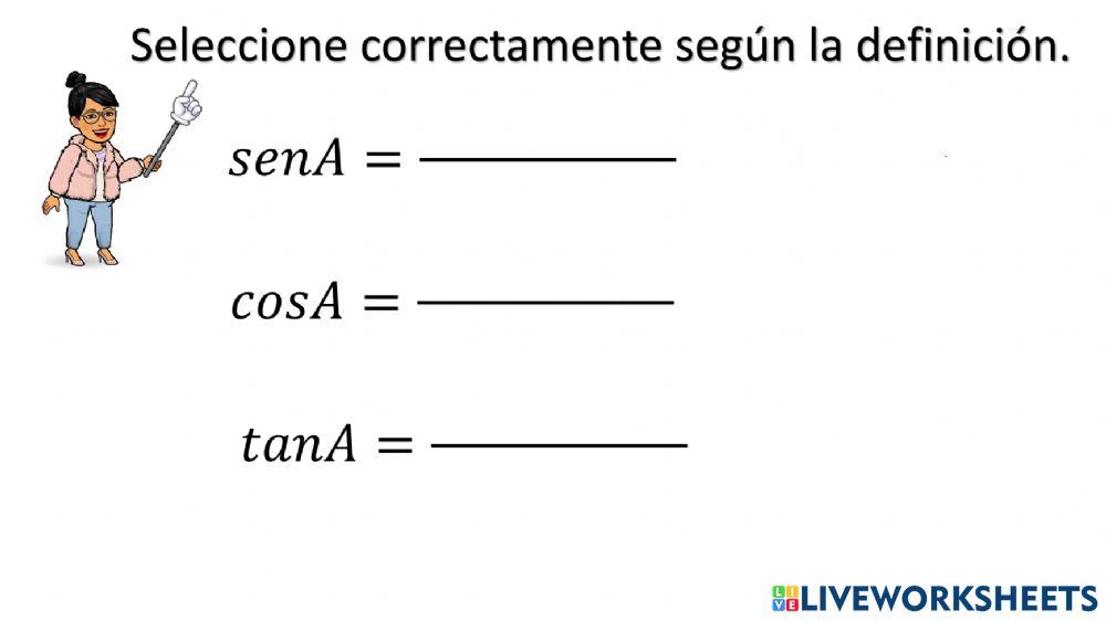 Práctica Razones trigonométricas principales