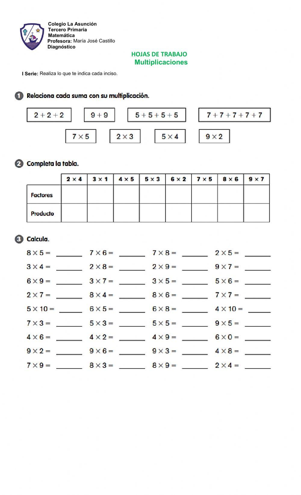 Multiplicaciones Online Exercise For Tercer Grado Live Worksheets Multiplicaciones Online Exercise For Tercer Grado Live Worksheets