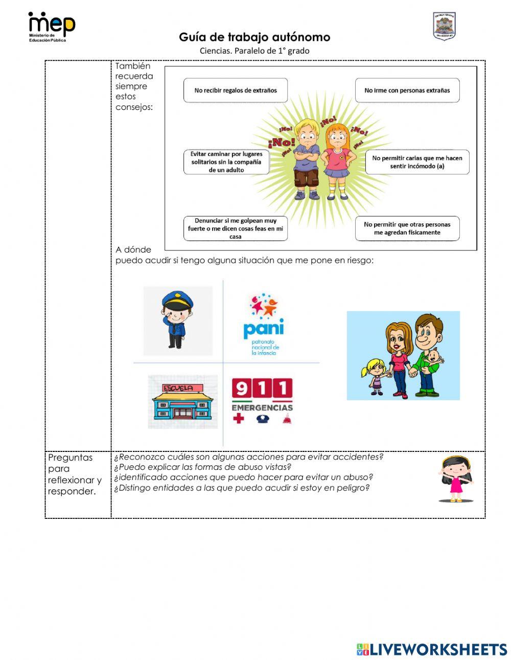 Guía de Trabajo Ciencias: Tipos de Abusos