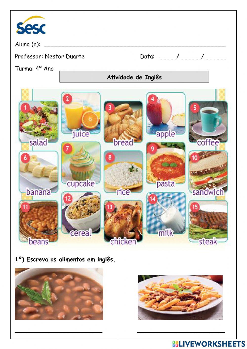 Alimentos em Inglês, PDF, Foods