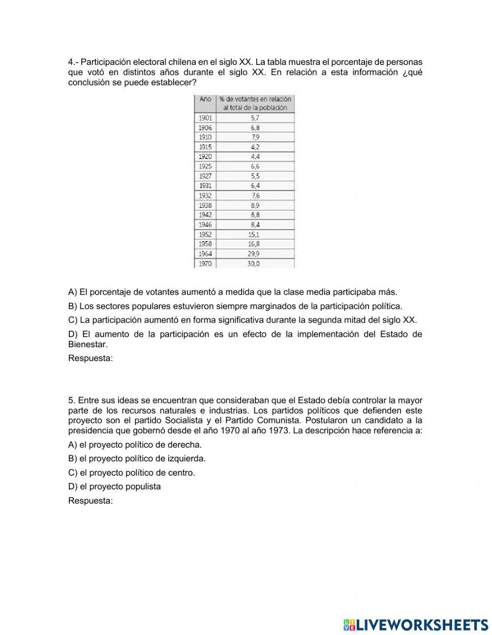 Guía chile siglo xx