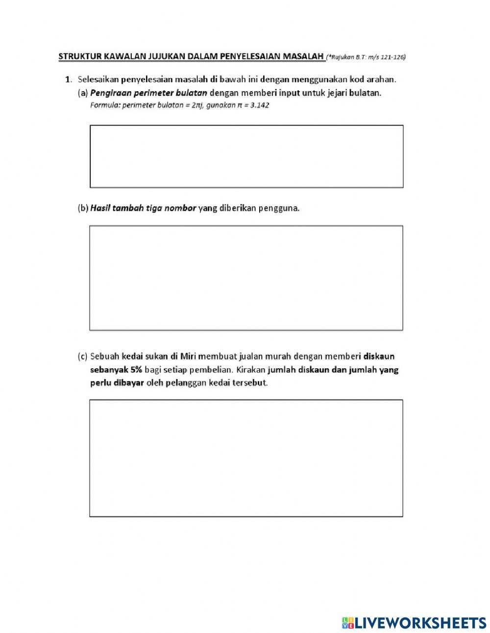 Latihan struktur kawalan jujukan