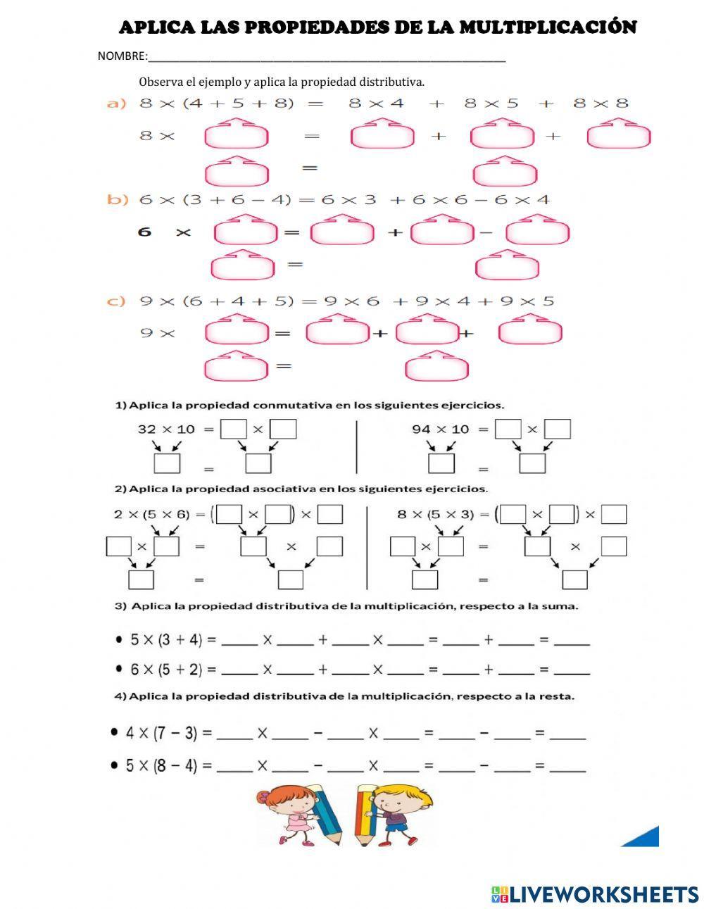 Propiedades de la multiplicación