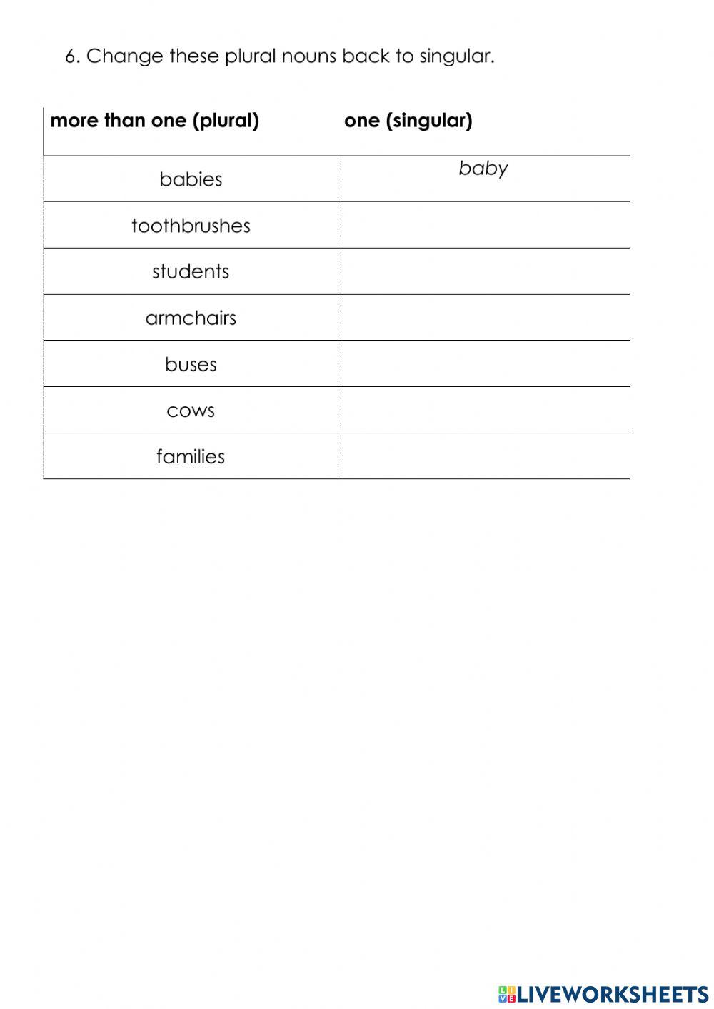 Singular  plural forms