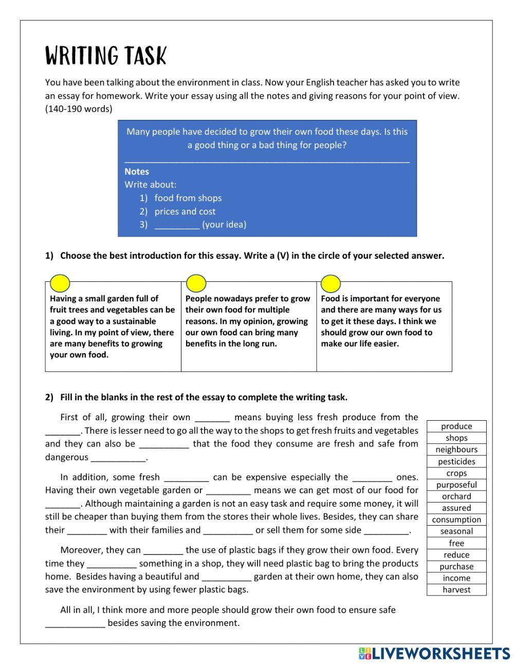 FORM 5 UNIT 5 THE ENVIRONMENT (WRITING)