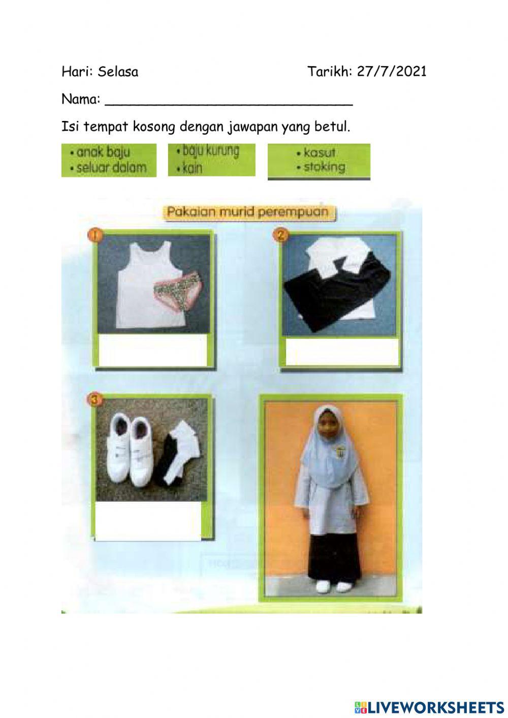 Seret jawapan dan letakkan di petak dengan betul