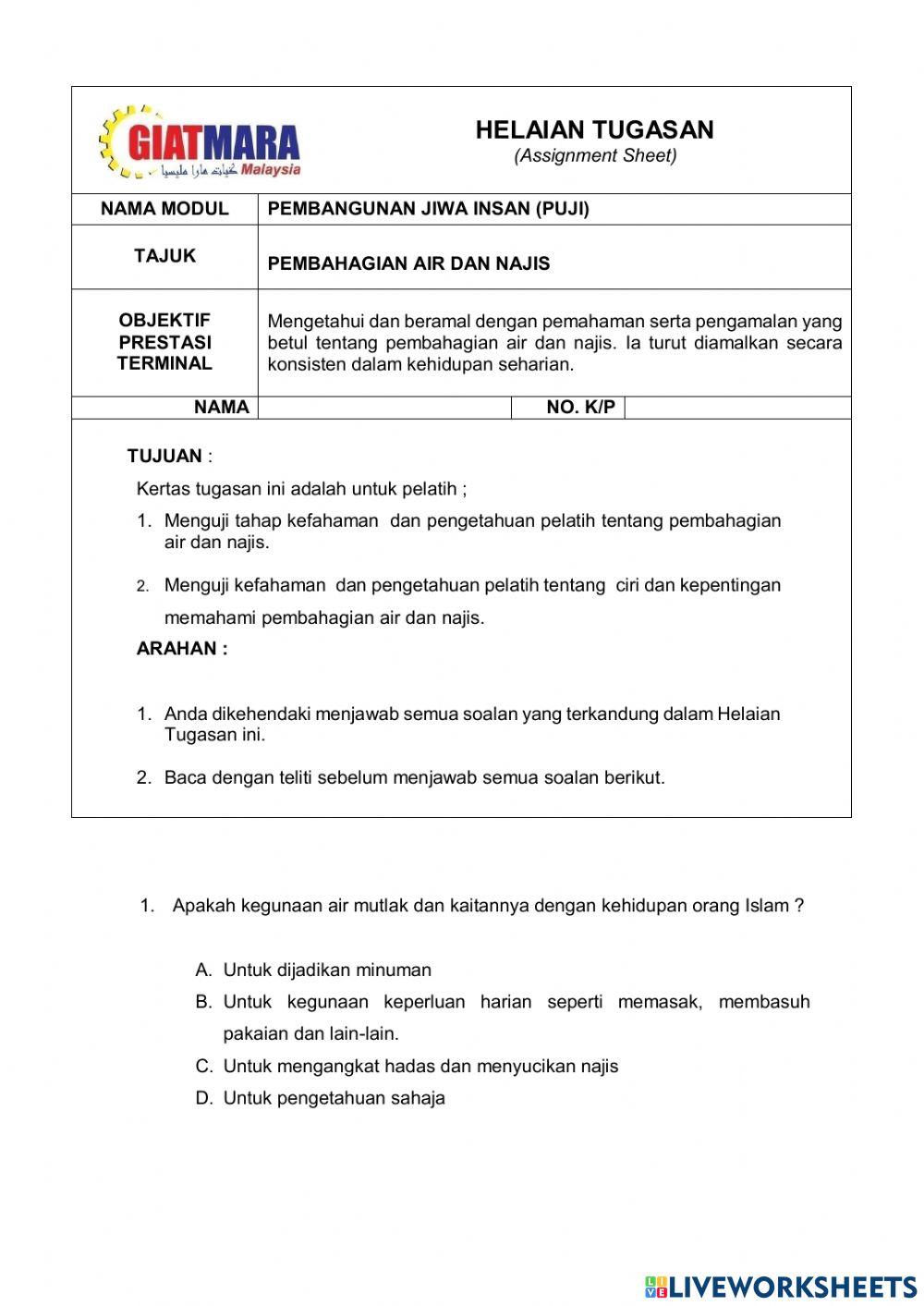 Pembahagian air dan najis 2