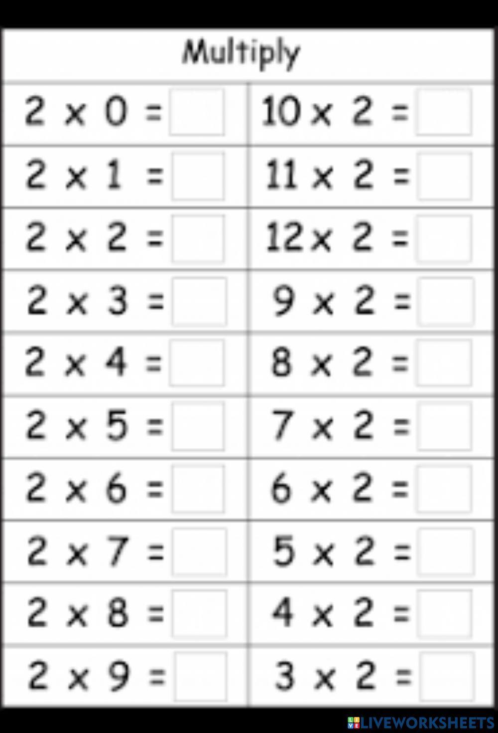 Multiplication yr 2 Multiplication yr 2
