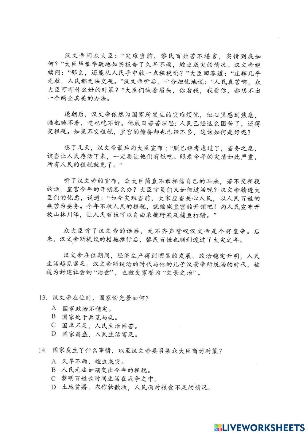 高年级华文