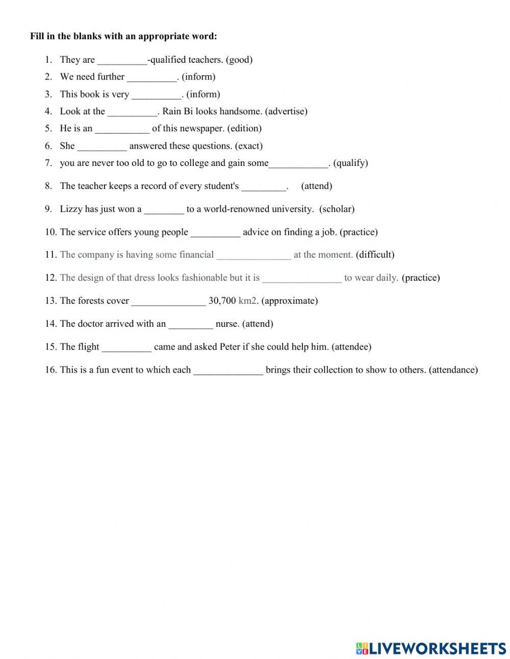 Word Form Grade 9 Unit 4 (part 1)