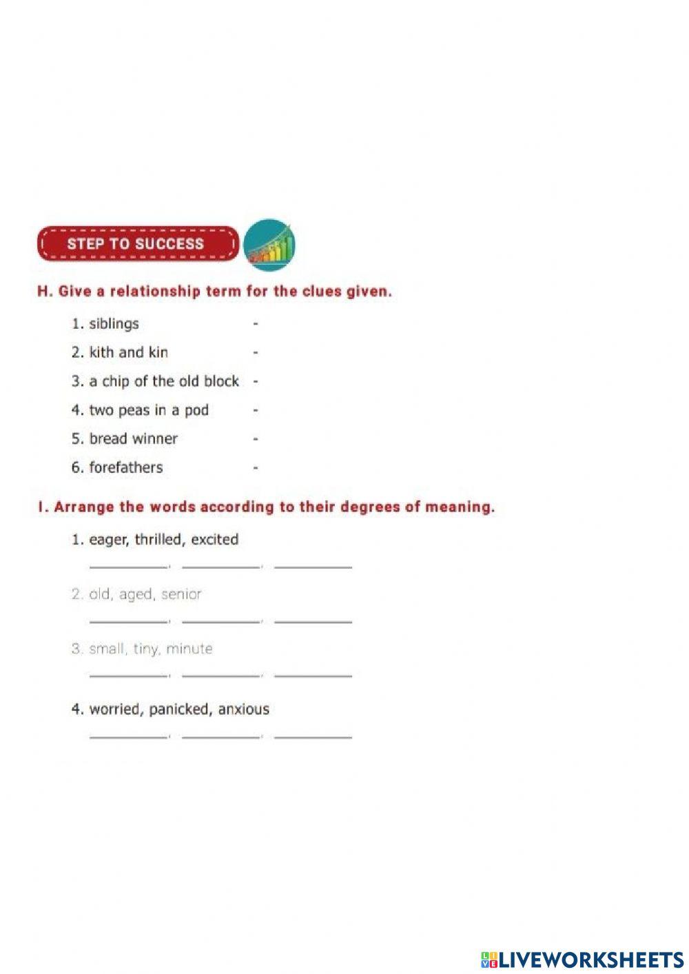 Name the Speaker, Relationship Term & Arrange their degrees