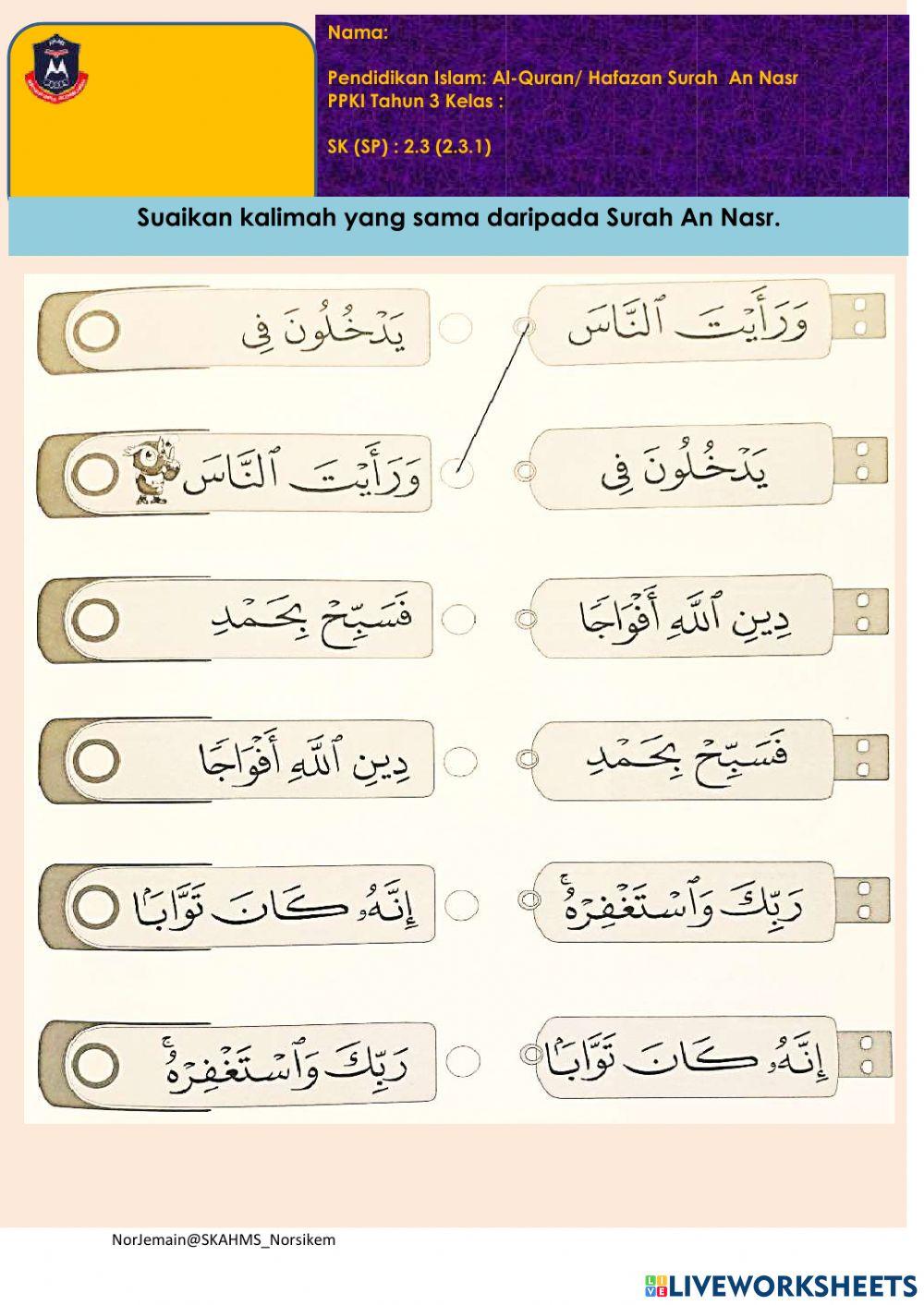 M28 hafazan surah an nasr (2.3.1) ppki thn 3