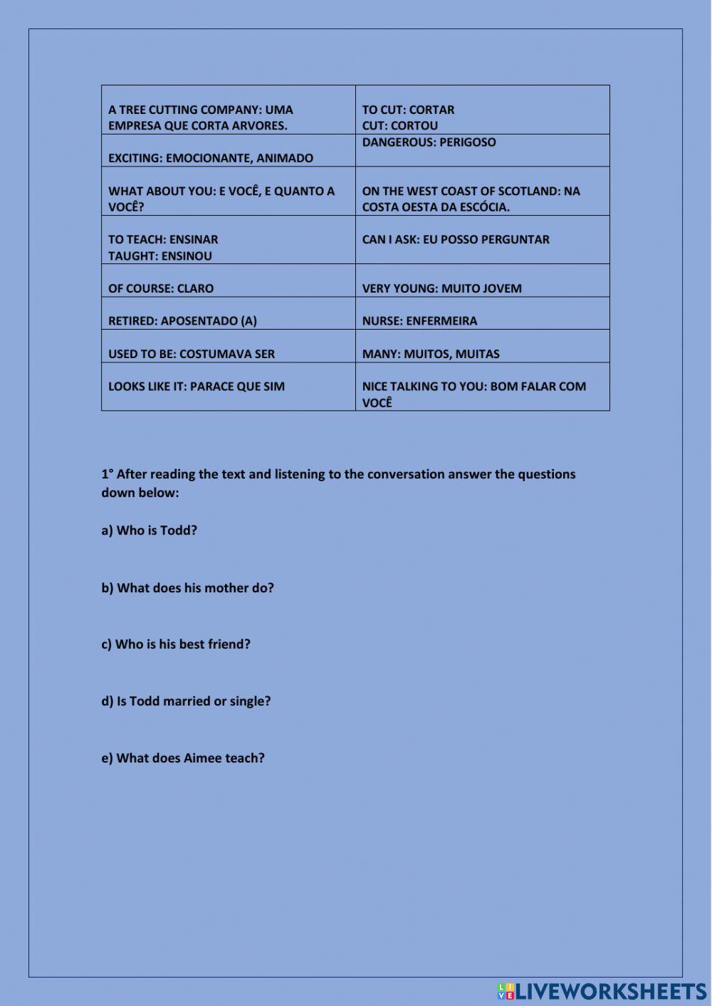 Verb be with conversation