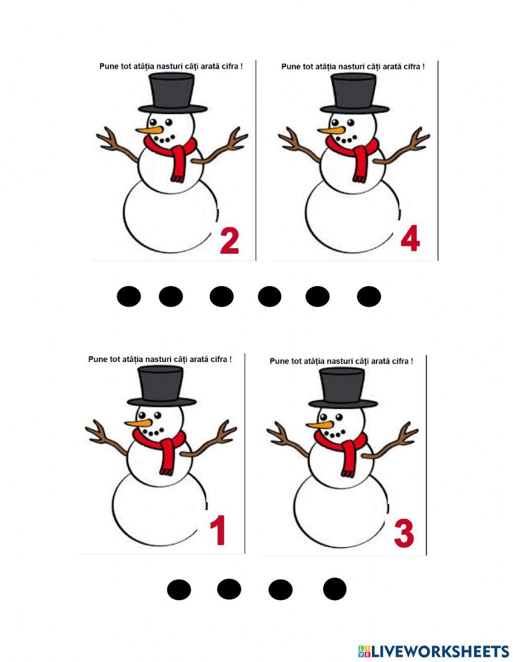 Pune tot atâtea... Nasturii omului de zăpadă (Exercițiu)