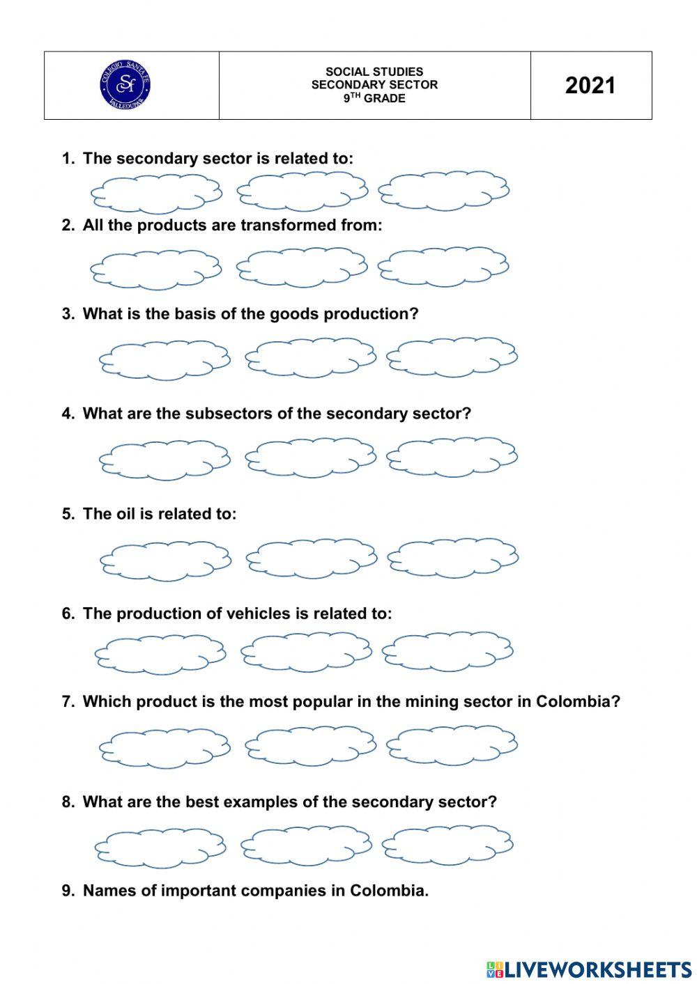 Secondary sector in colombia