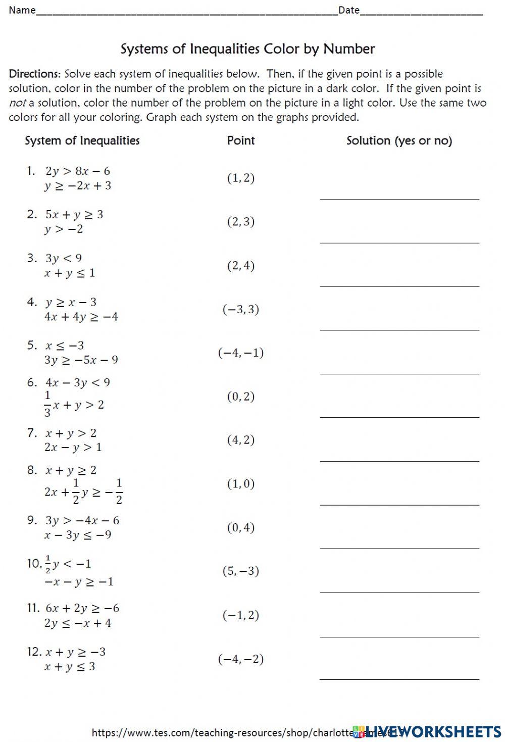 Systems of inequalities