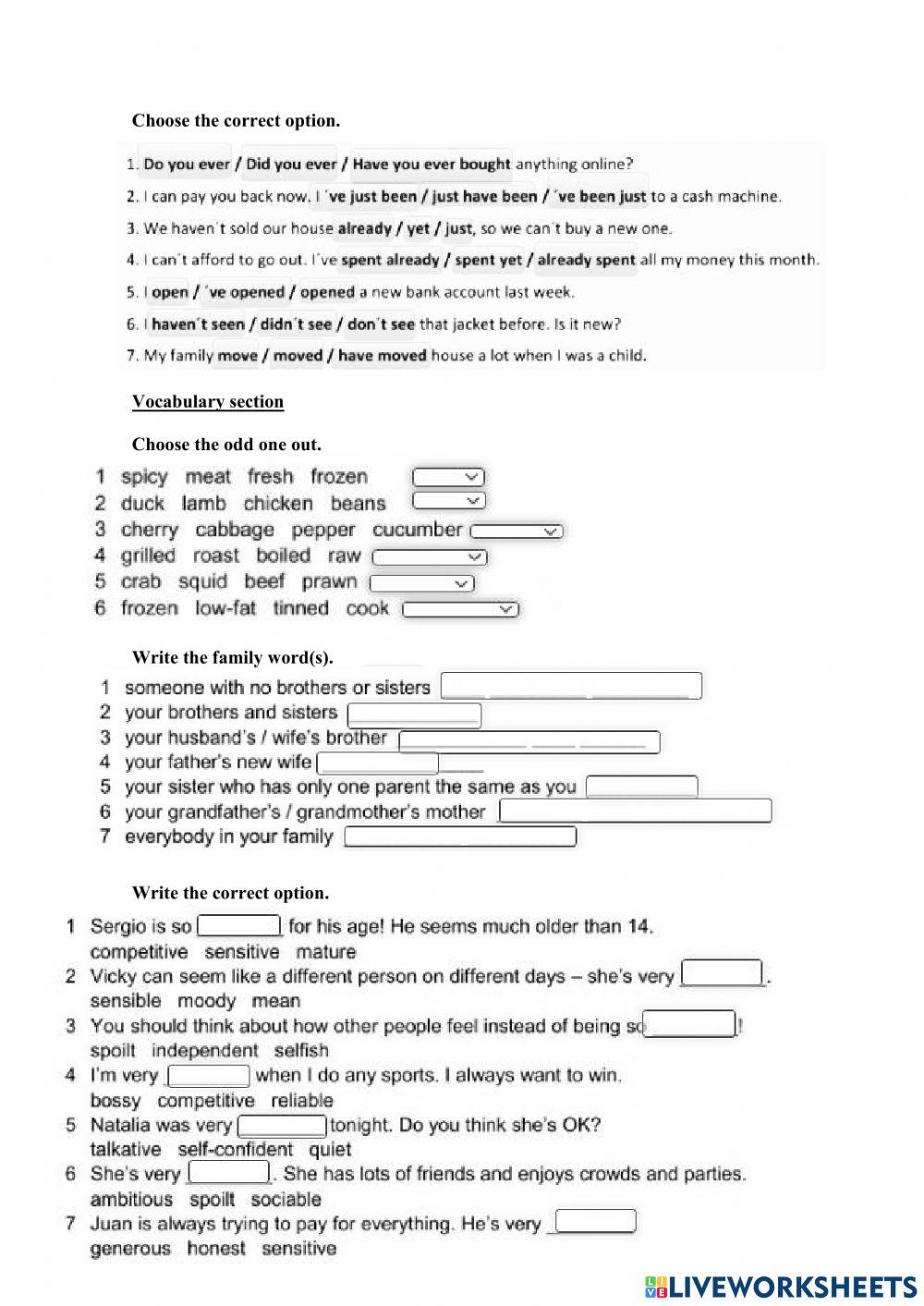Mid Term Test - 5th Adults