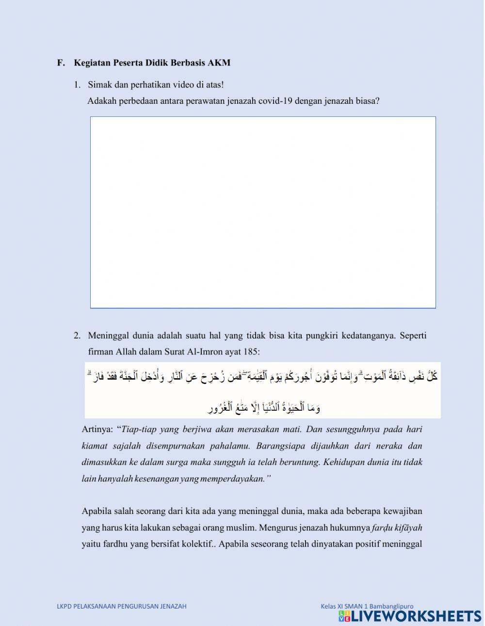 Pelaksanaan pengurusan jenazah