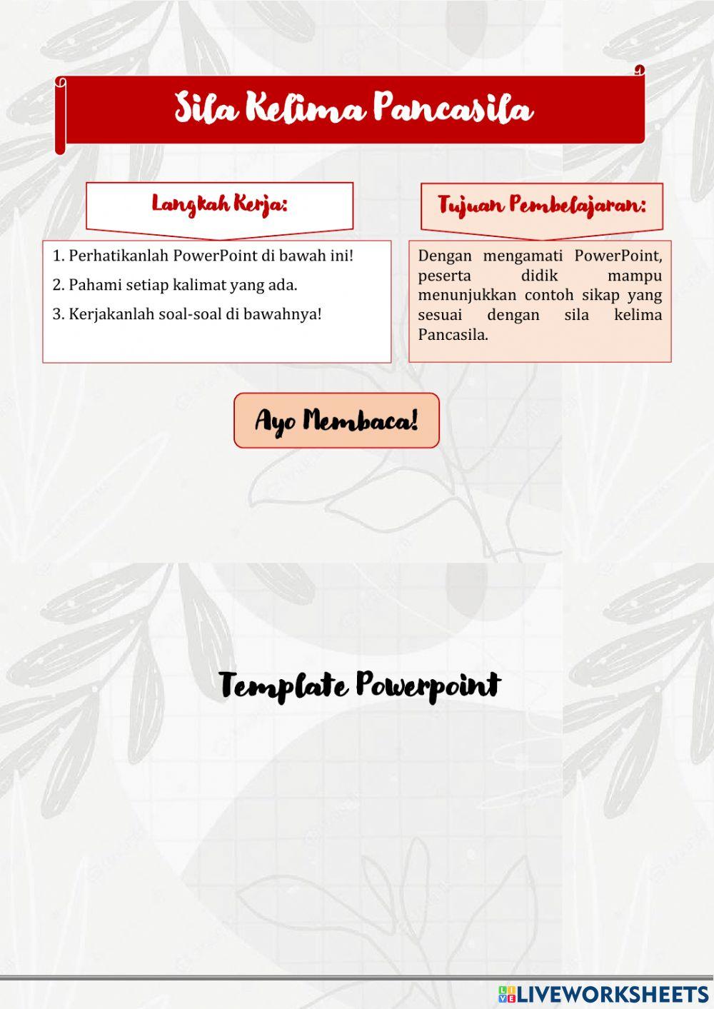 Kegiatan 6 Sila-sila Pancasila