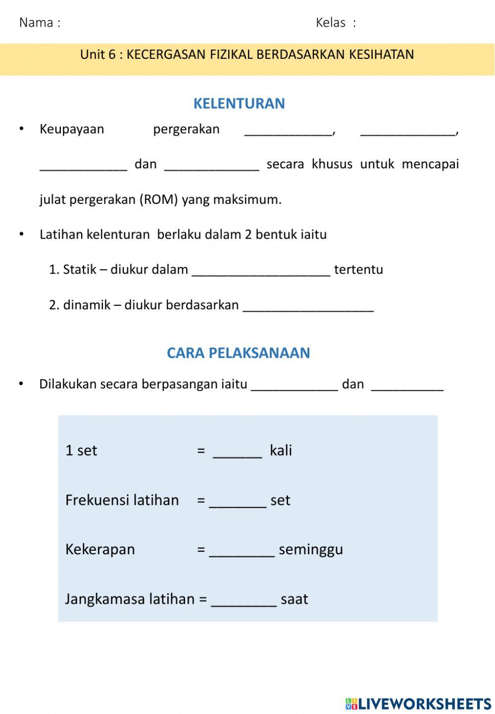 Unit 6: kecergasan fizikal berdasarkan kesihatan
