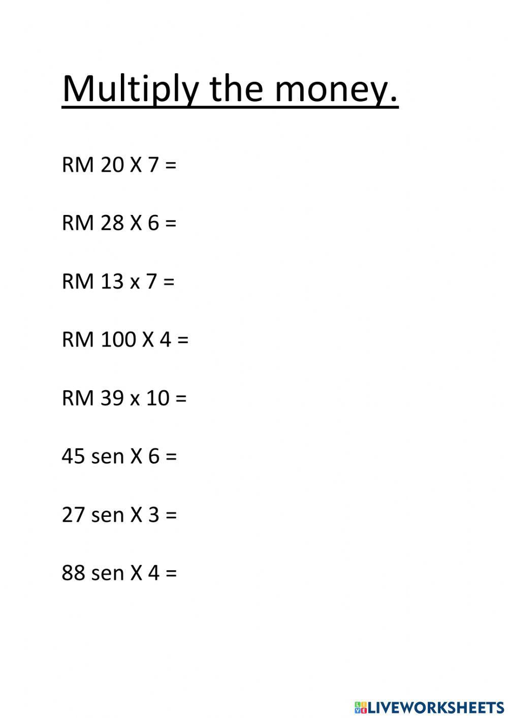 money-online-exercise-for-y3-live-worksheets