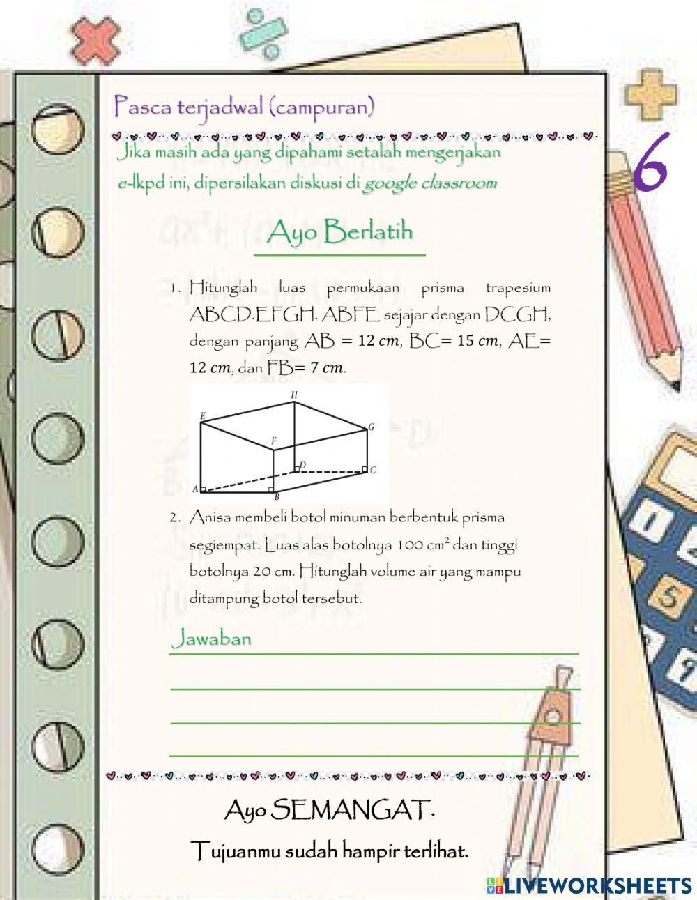 Bangun Ruang Sisi Datar-Prisma