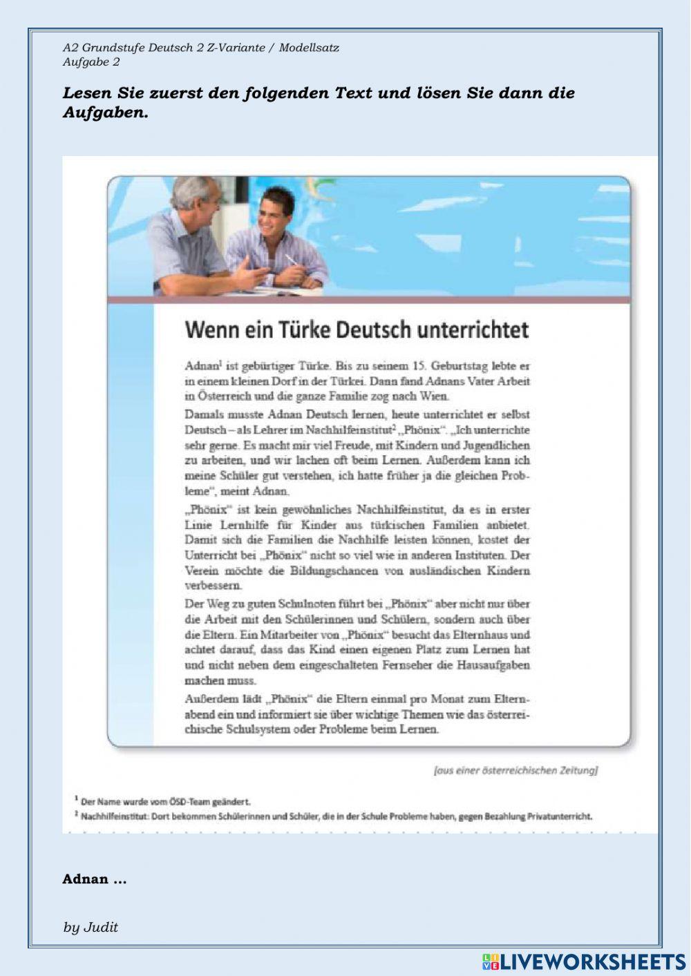 Wenn ein Türke Deutsch unterrichtet