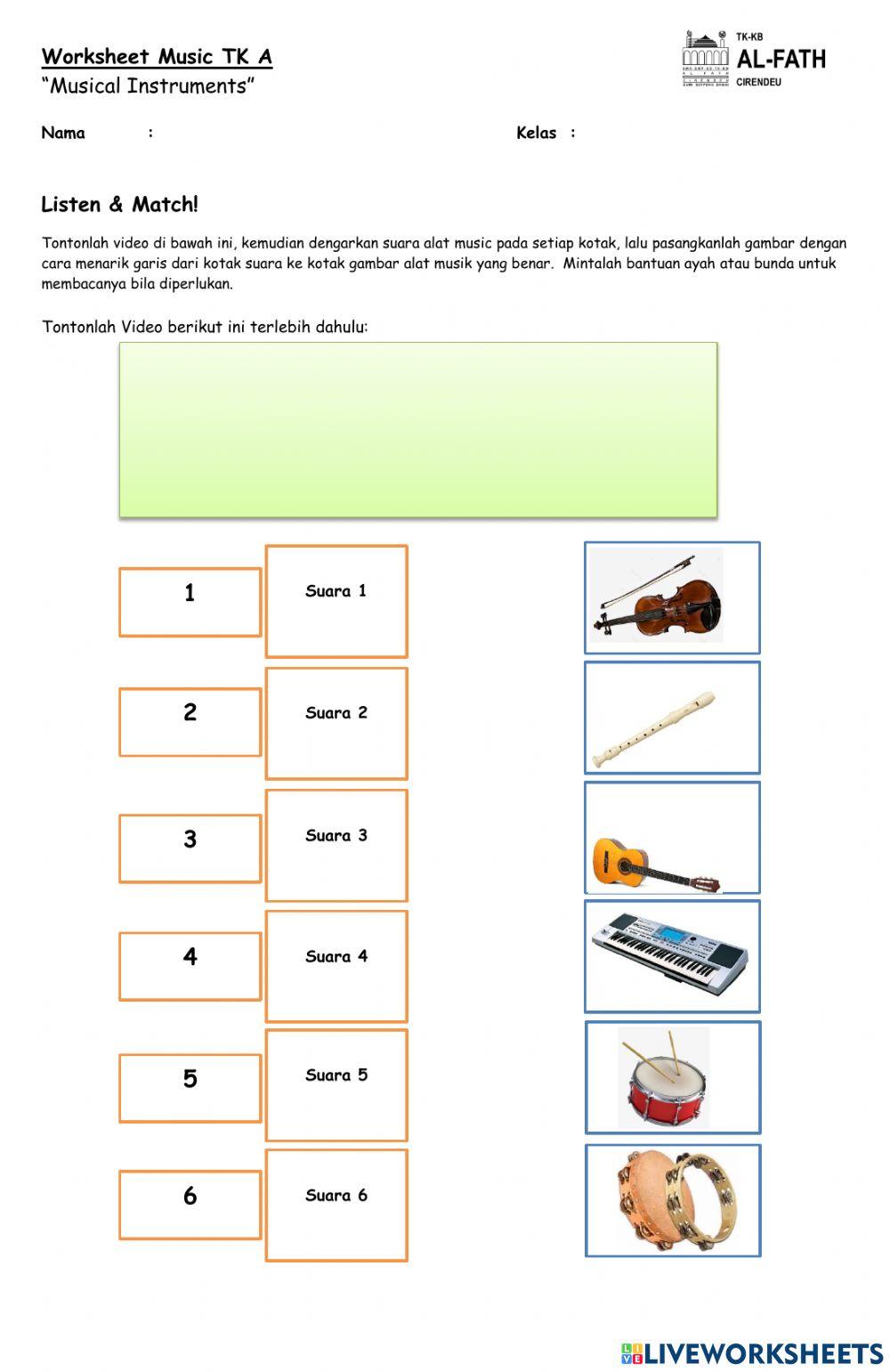 Bunyi Alat-alat Musik TK A