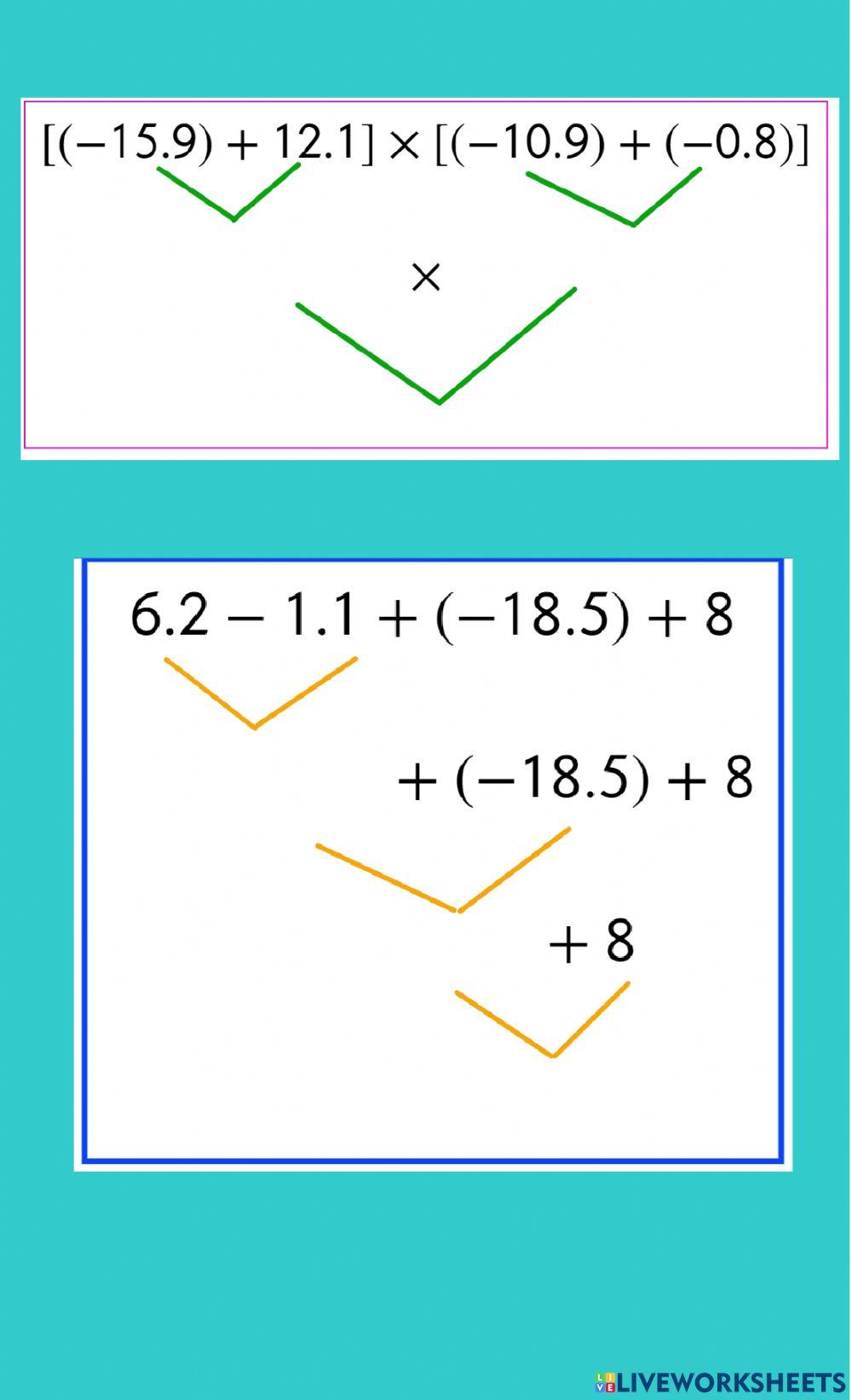Operaciones combindas con numeros decimales