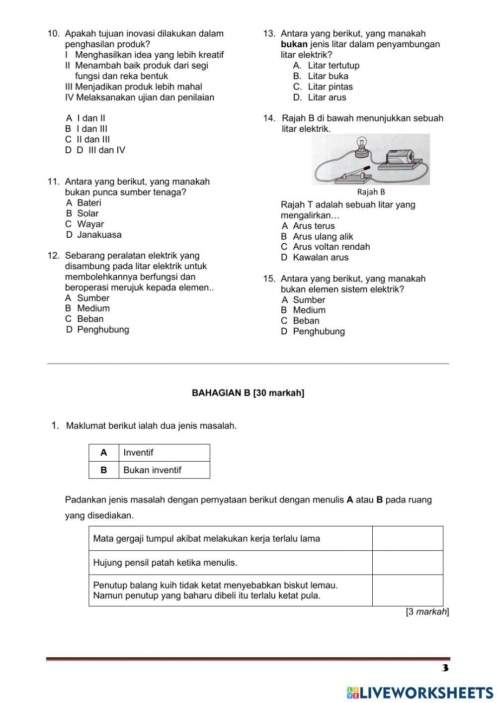 Peperiksaan pertengahan tahun reka bentuk dan teknologi