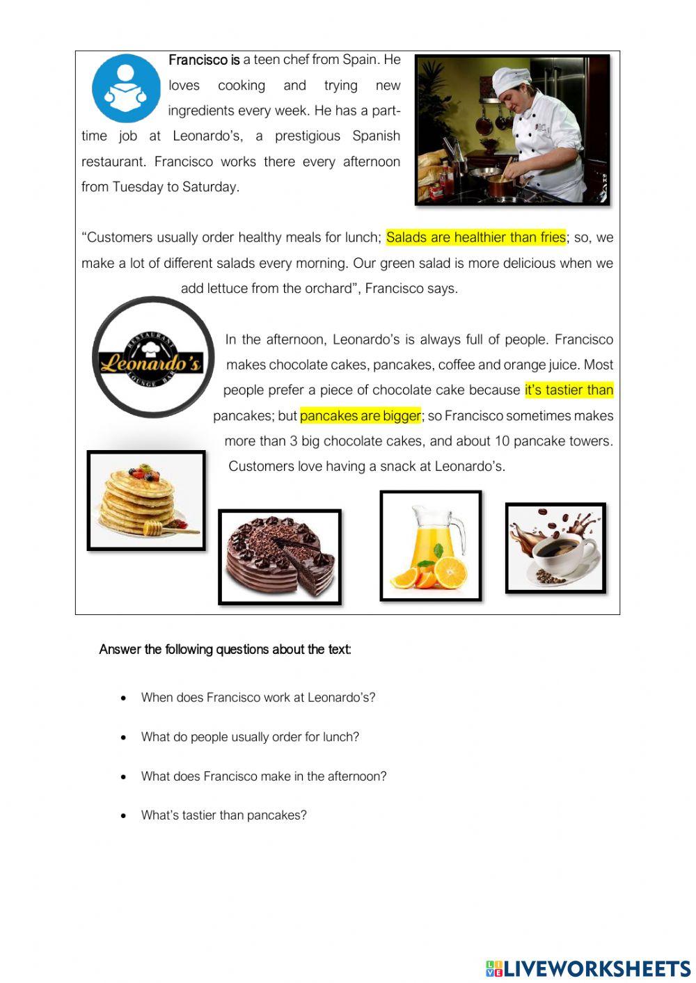 Francisco is a teen chef