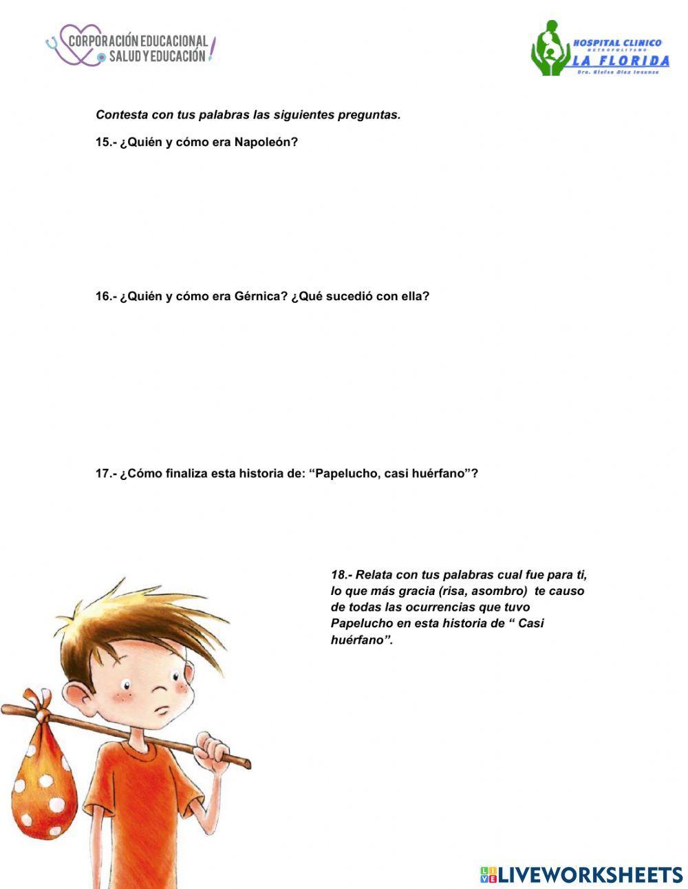 Evaluación Papelucho casi huérfano