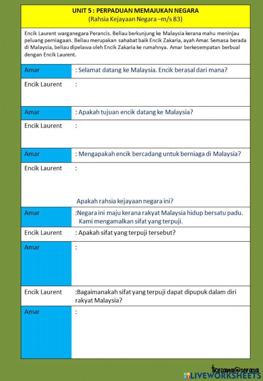 Unit 15 : perpaduan memajukan negara