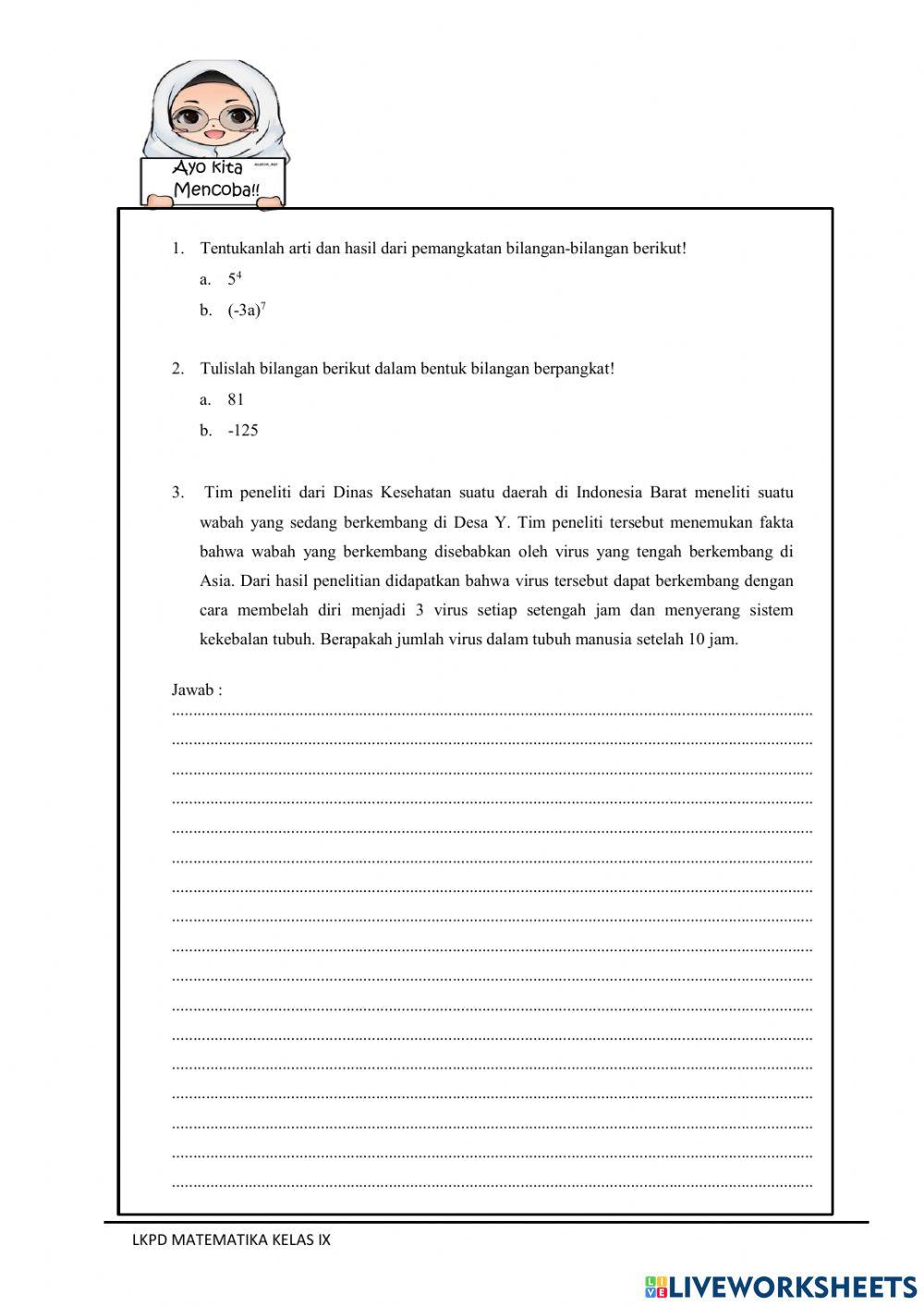 Konsep bilangan berpangkat