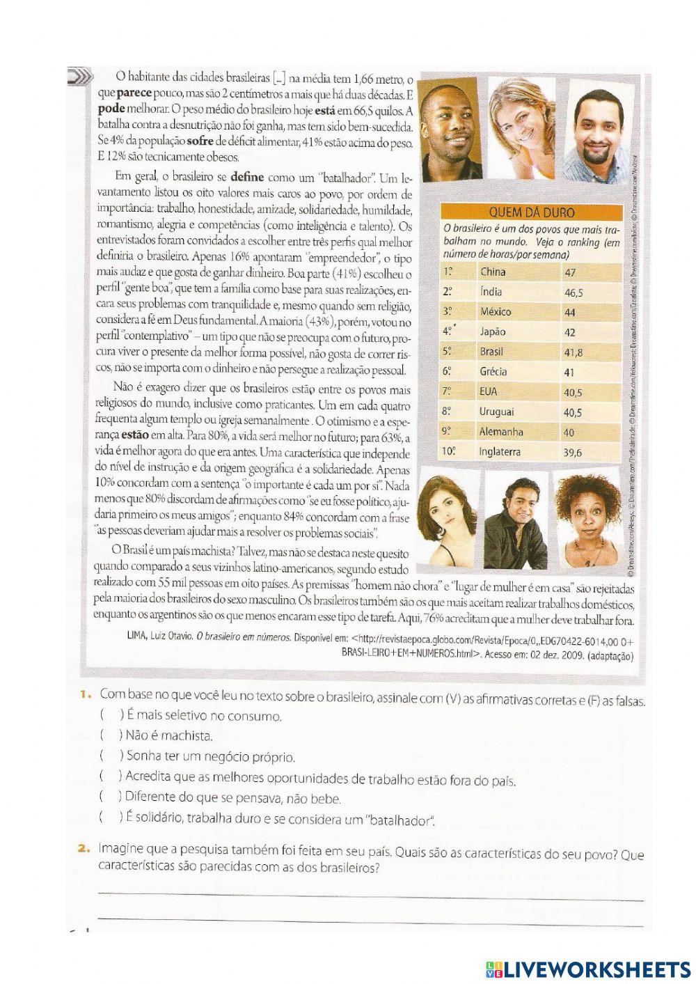 O brasileiro em números